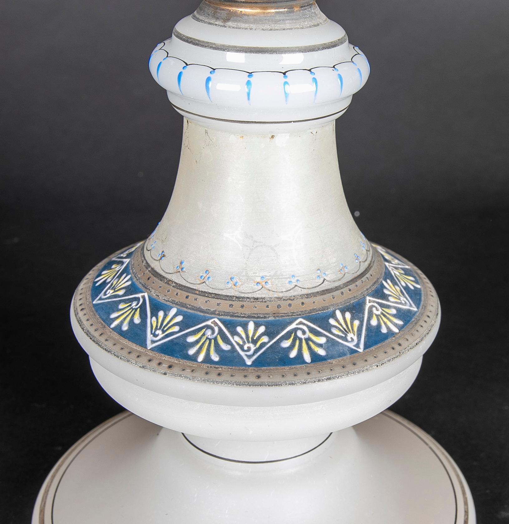 Lámpara de mesa de ceramica lacada y pintada a mano años 1970 For Sale 1