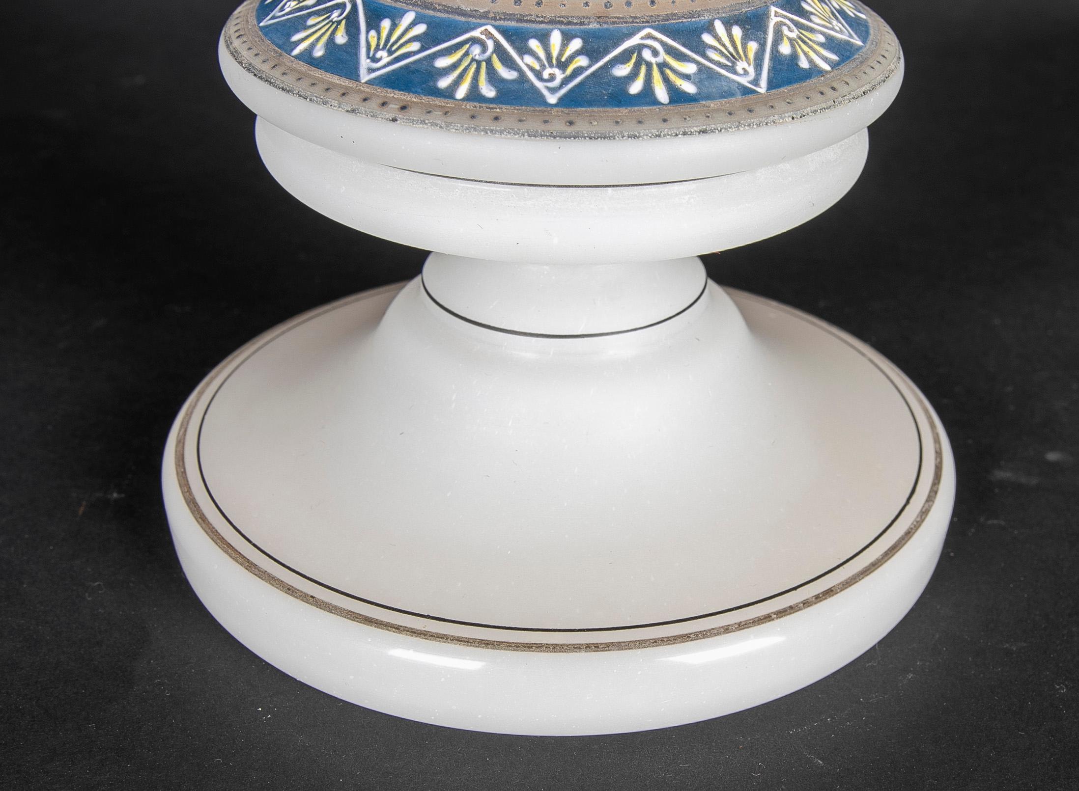 Lámpara de mesa de ceramica lacada y pintada a mano años 1970 For Sale 2