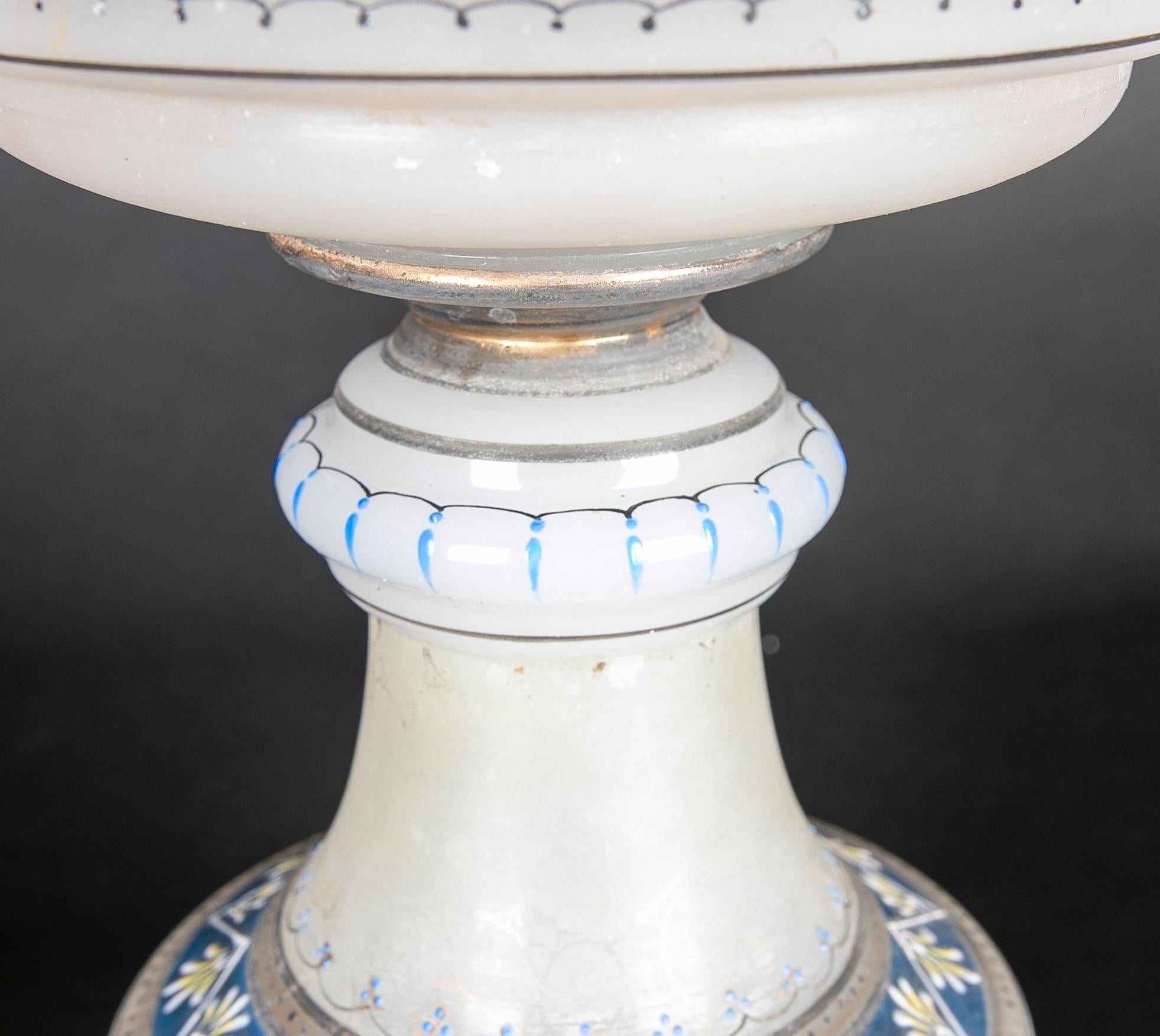 Lámpara de mesa de ceramica lacada y pintada a mano años 1970 For Sale 3