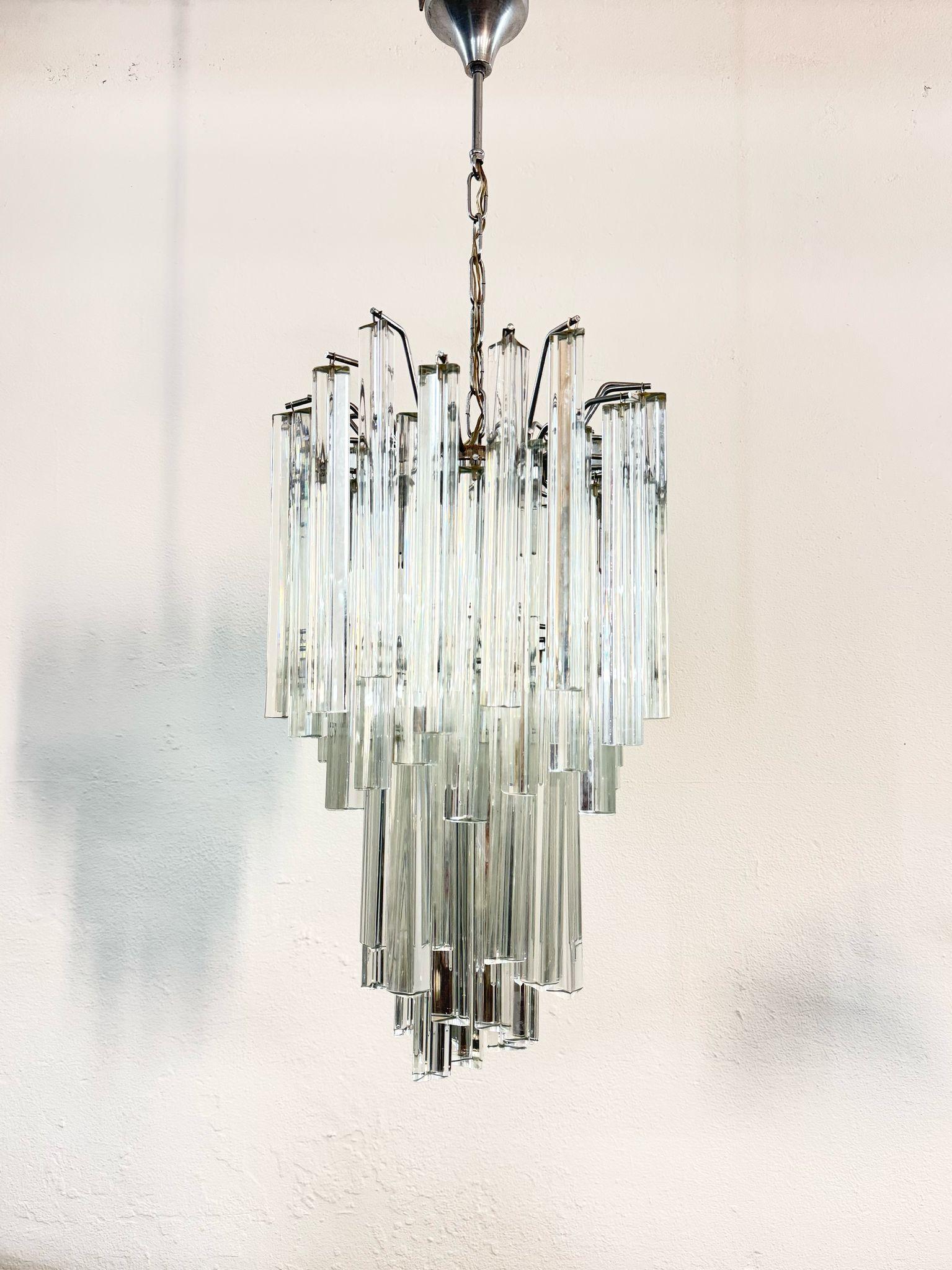 Italian Venini Trilobi Chandelier 1950s For Sale