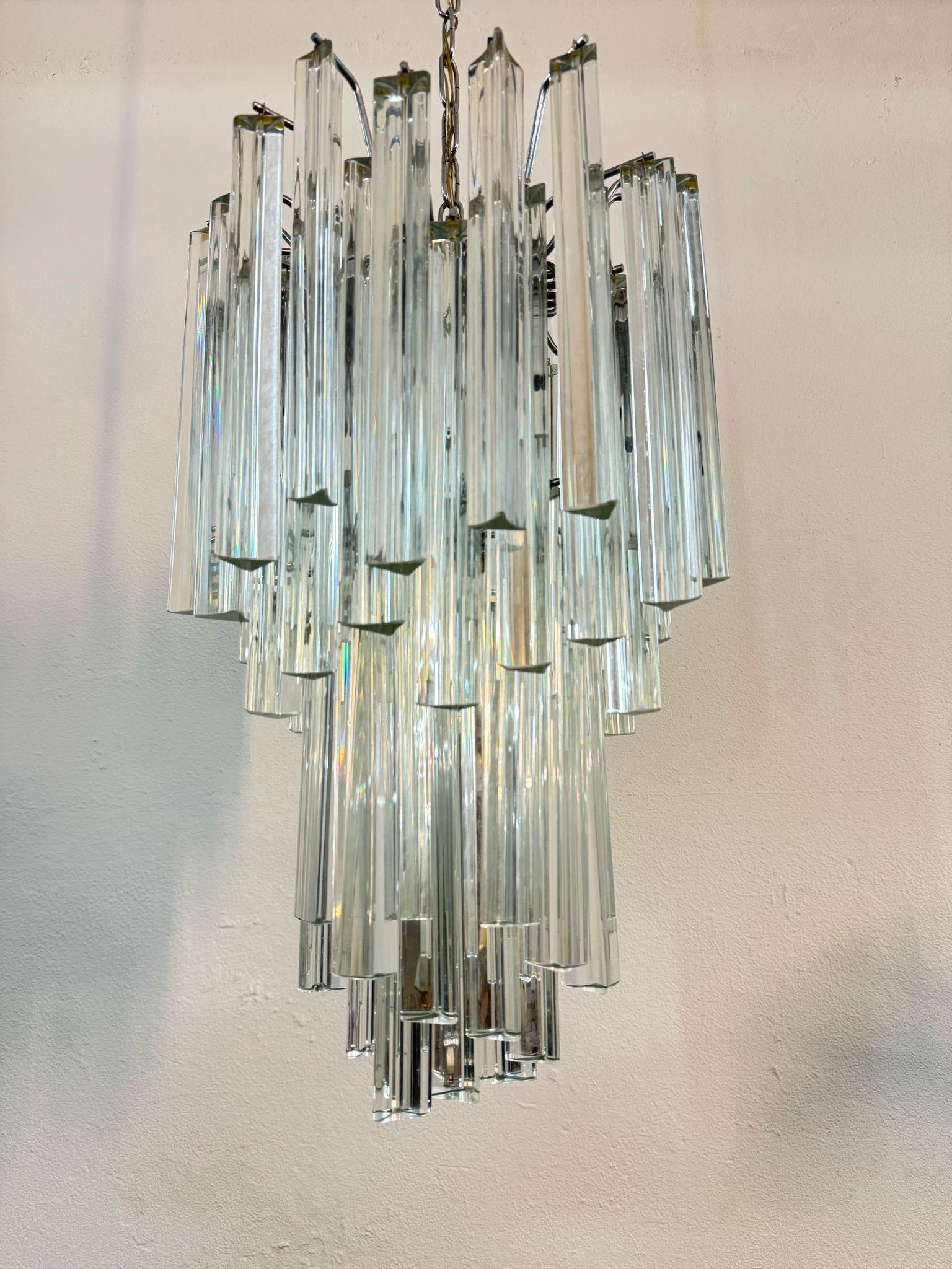 Mid-20th Century Venini Trilobi Chandelier 1950s For Sale