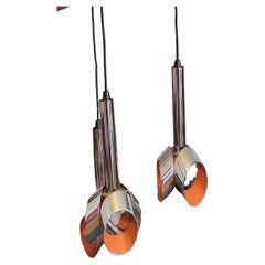 Lampe à Suspension modèle "Cascade" trois branches par Massive Belgique 1960