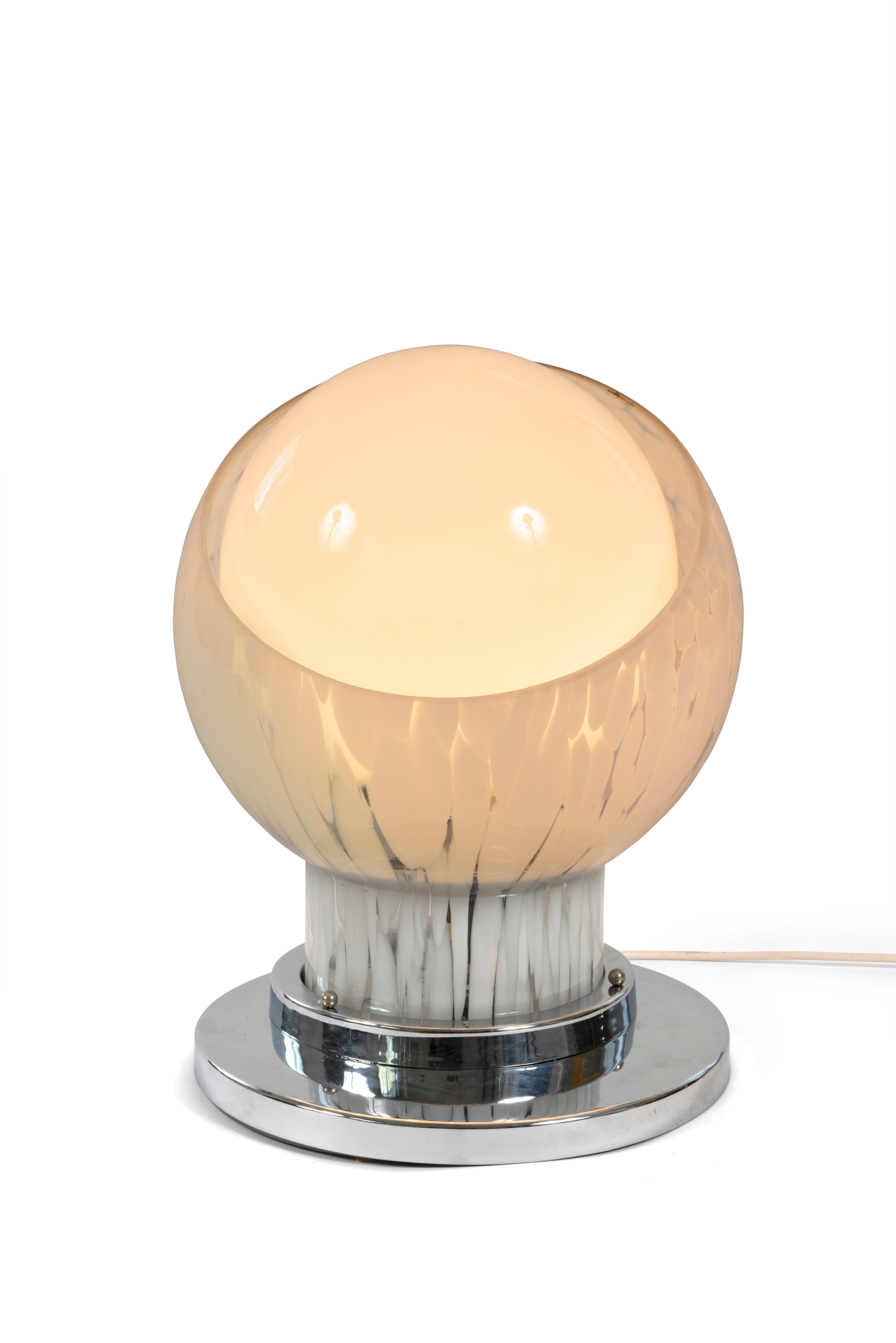 Mid-Century Modern Lampe annelée de Carlo Nason pour Mazzega, Italie, 1960 en vente