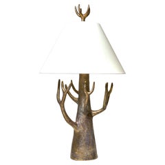 Lampada ad albero in bronzo di Jacques Andrieux