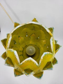 Lampe de table moderne en céramique jaune Artichaut avec finition émaillée