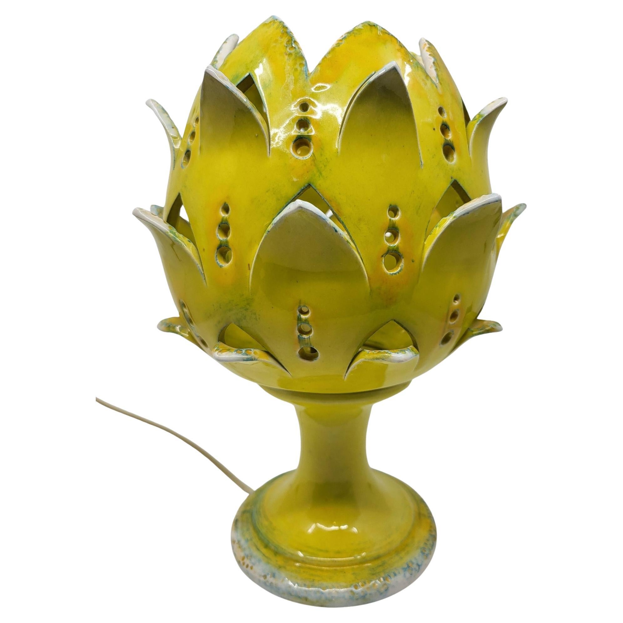 Lampe Artichaut en céramique Jaune
