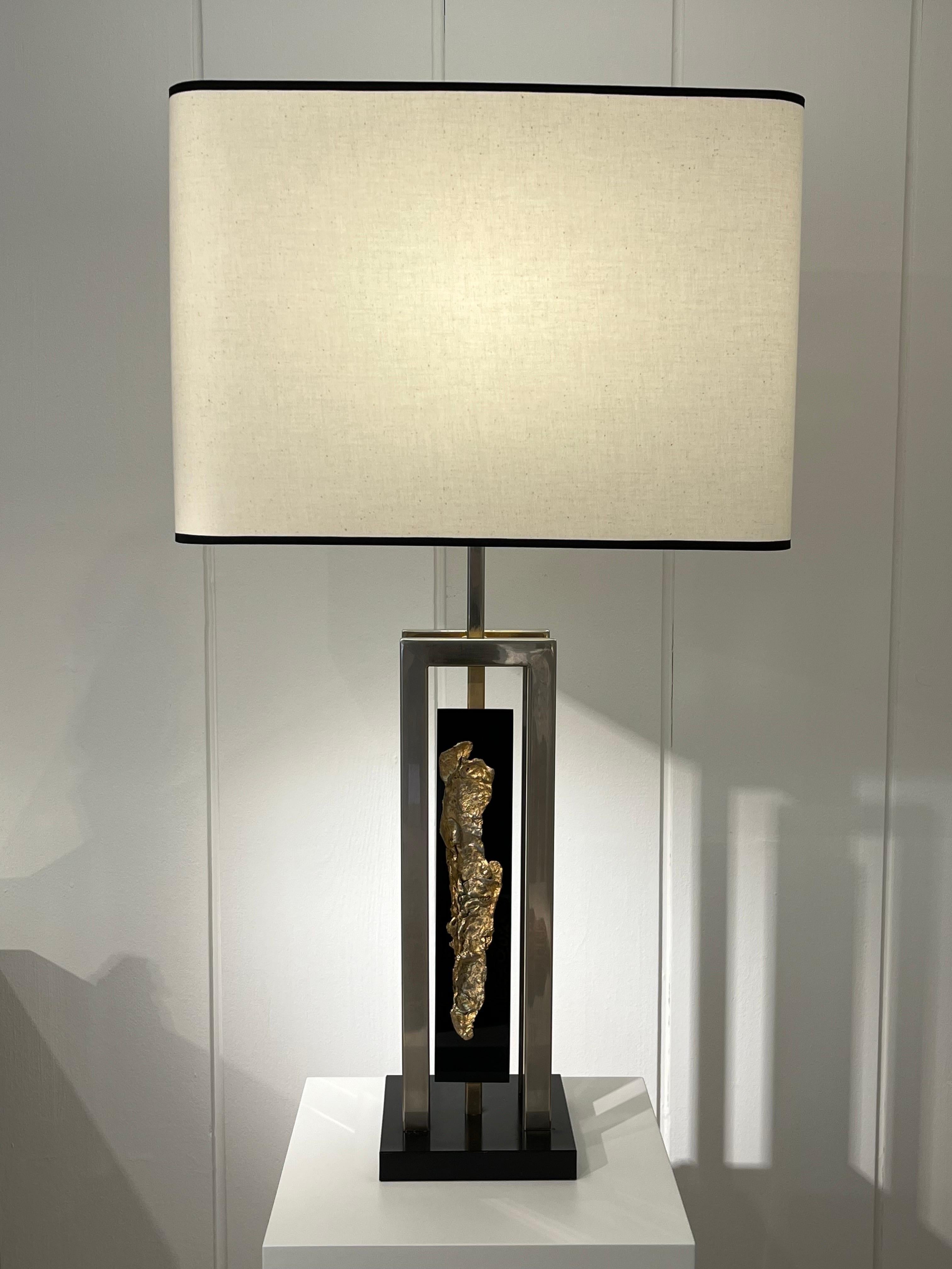 Chrome Lampe by Philippe Cheverny For Sale