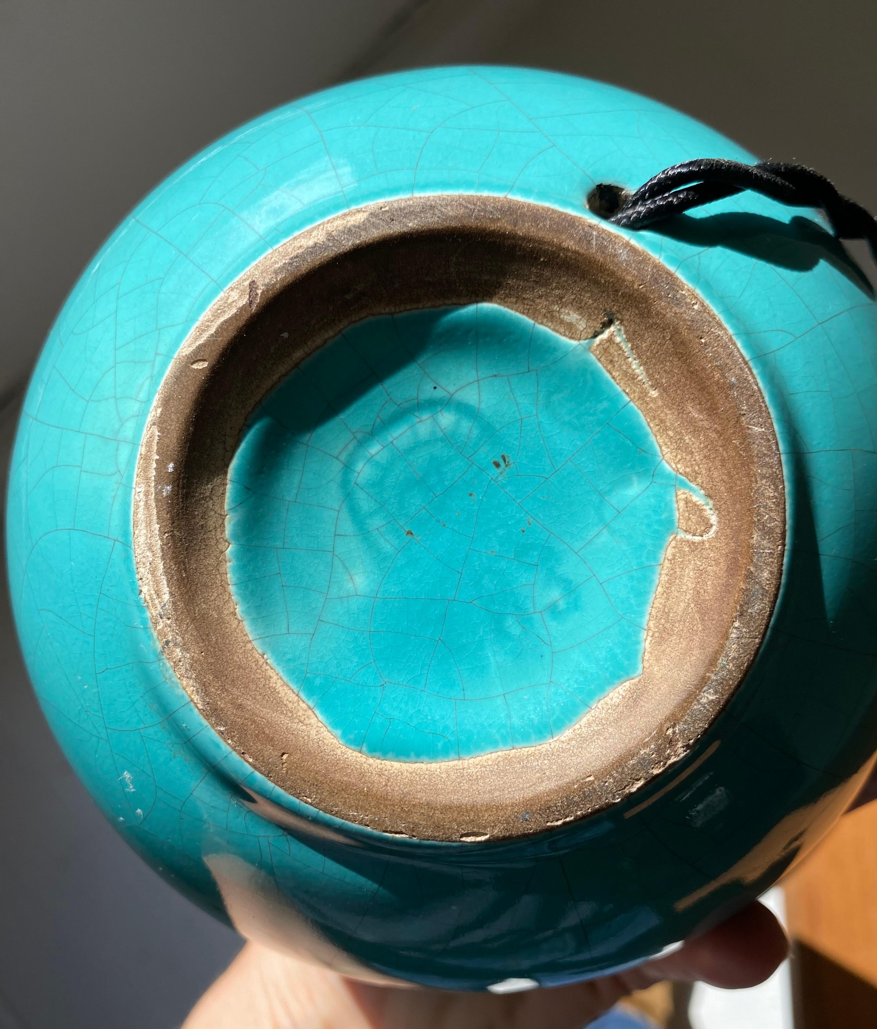 Lampe céramique turquoise en vente 3