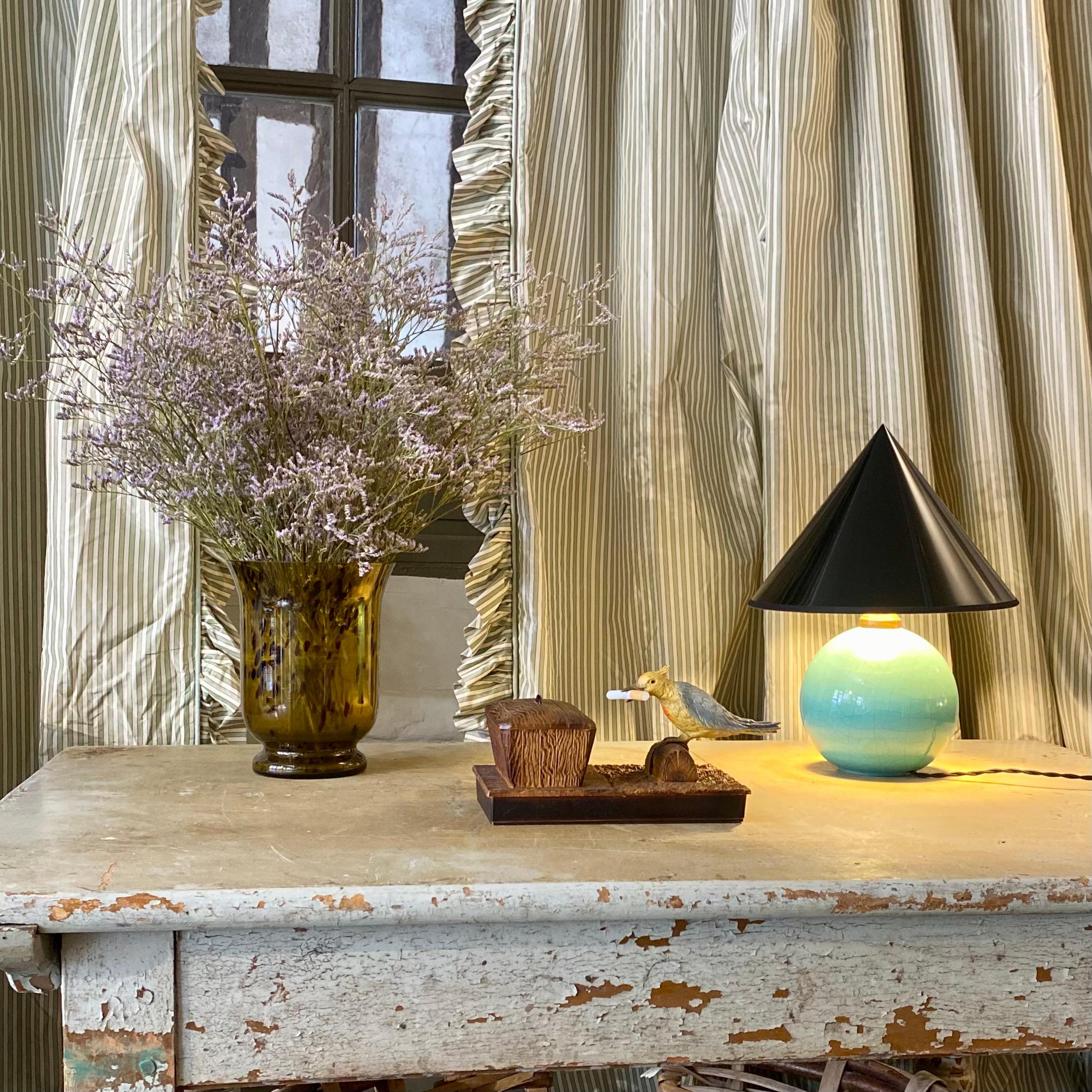 Lampe céramique turquoise en vente 4