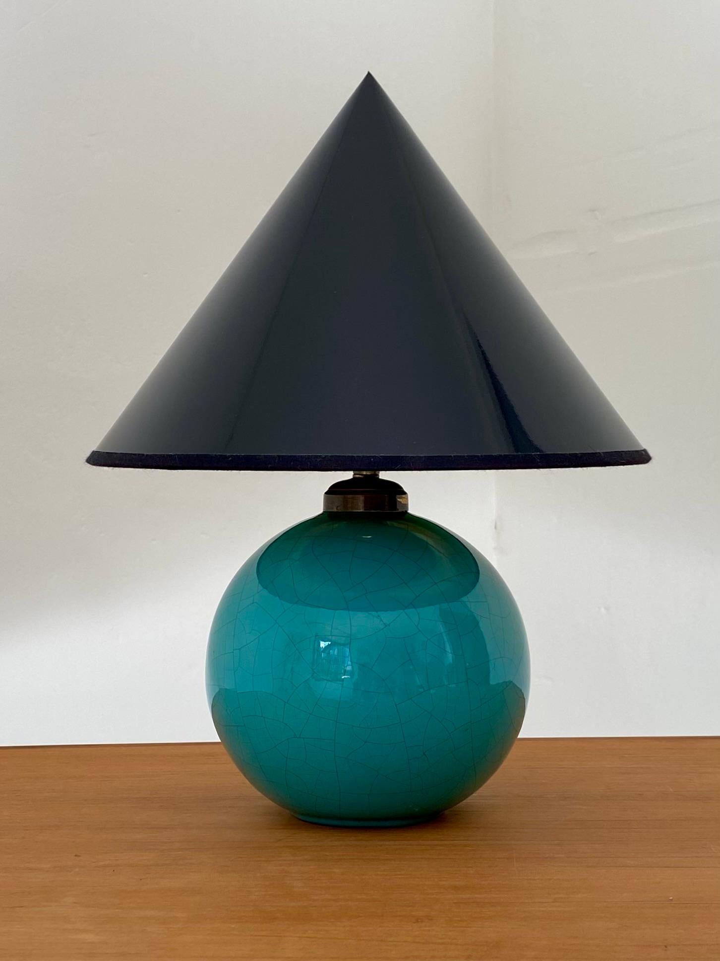 20ième siècle Lampe céramique turquoise en vente