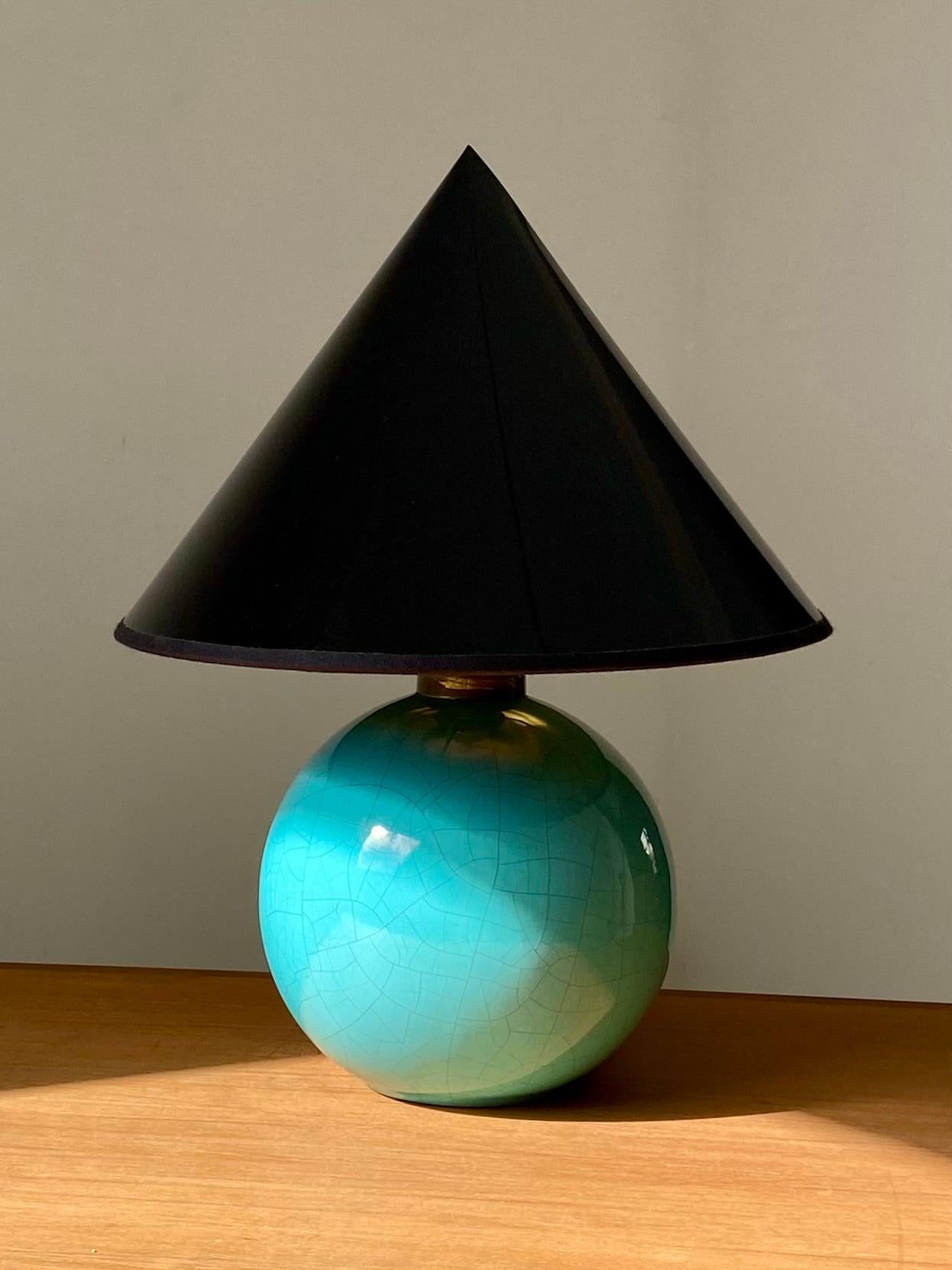 Lampe céramique turquoise en vente 1