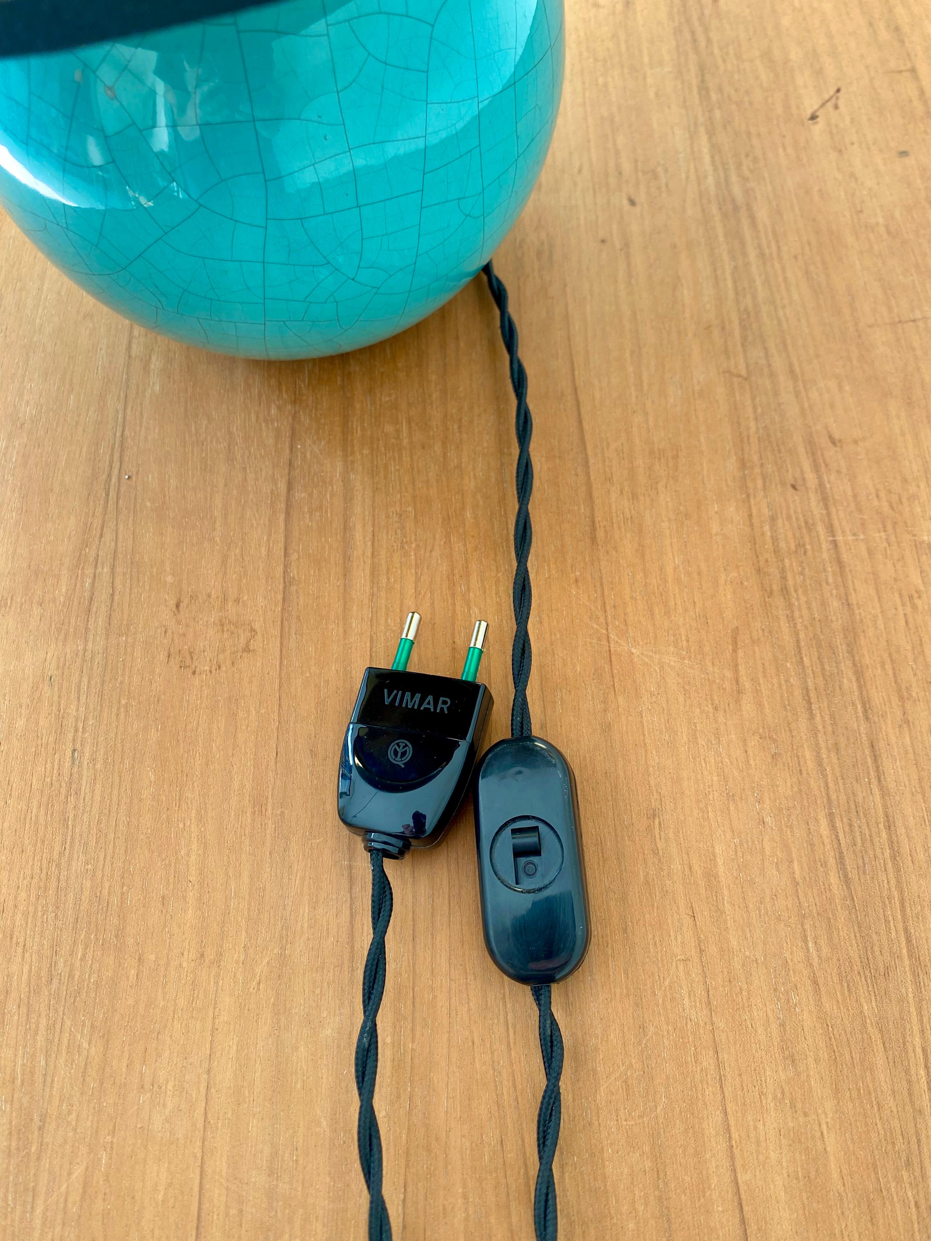 Lampe céramique turquoise en vente 2