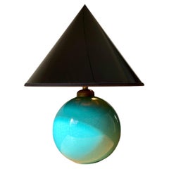 Lampe céramique turquoise