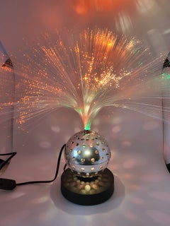 Lampe Cima International en fibre optique Design 1970 Space Age Germany