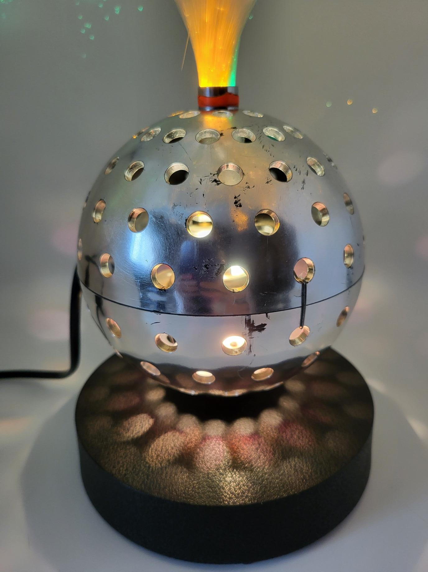 Lampe Cima International en fibre optique Design 1970 Space Age Deutschland, Space Age (Metall) im Angebot