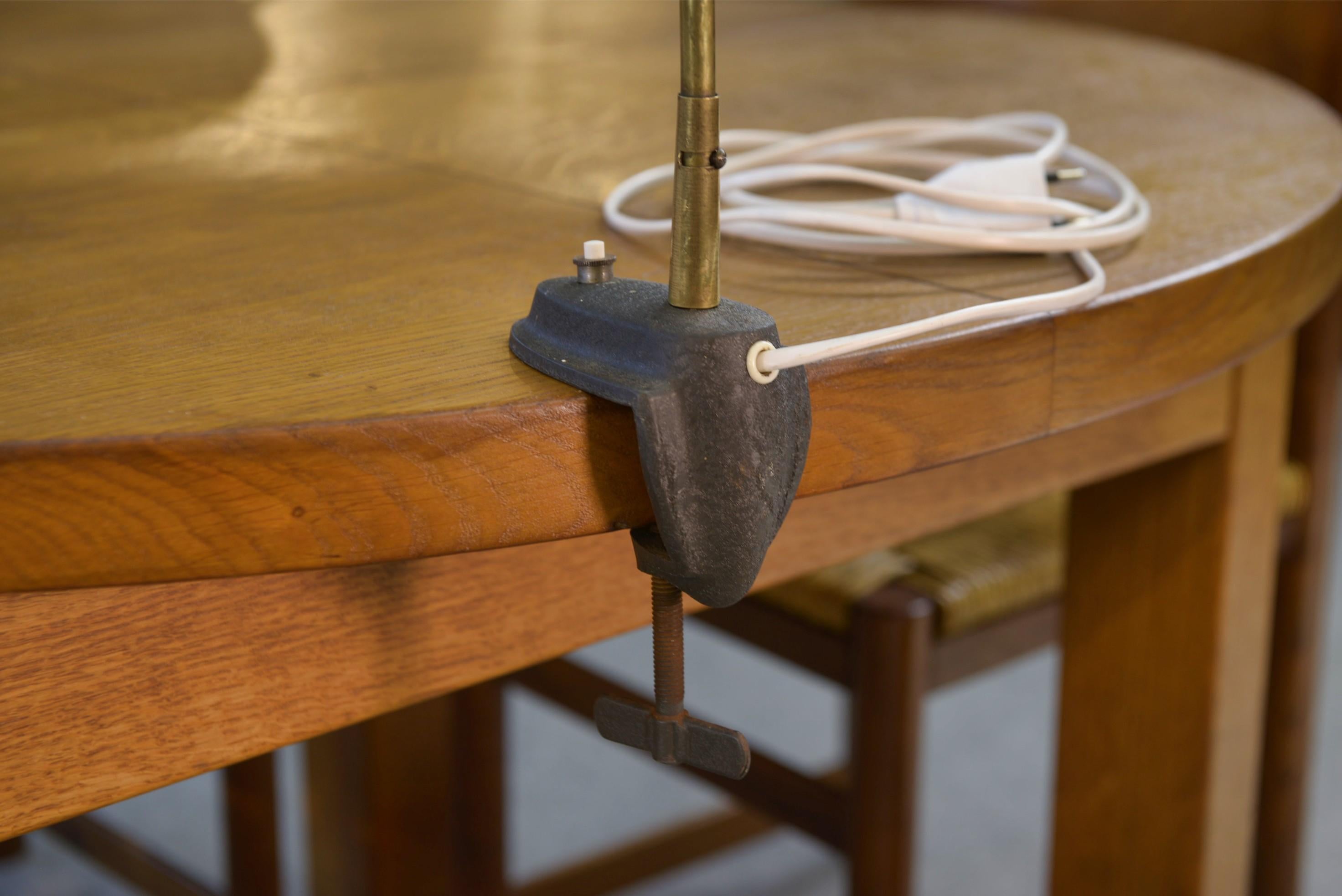 Mid-20th Century Lampe de bureau avec pince étau origine allemande 1960's For Sale