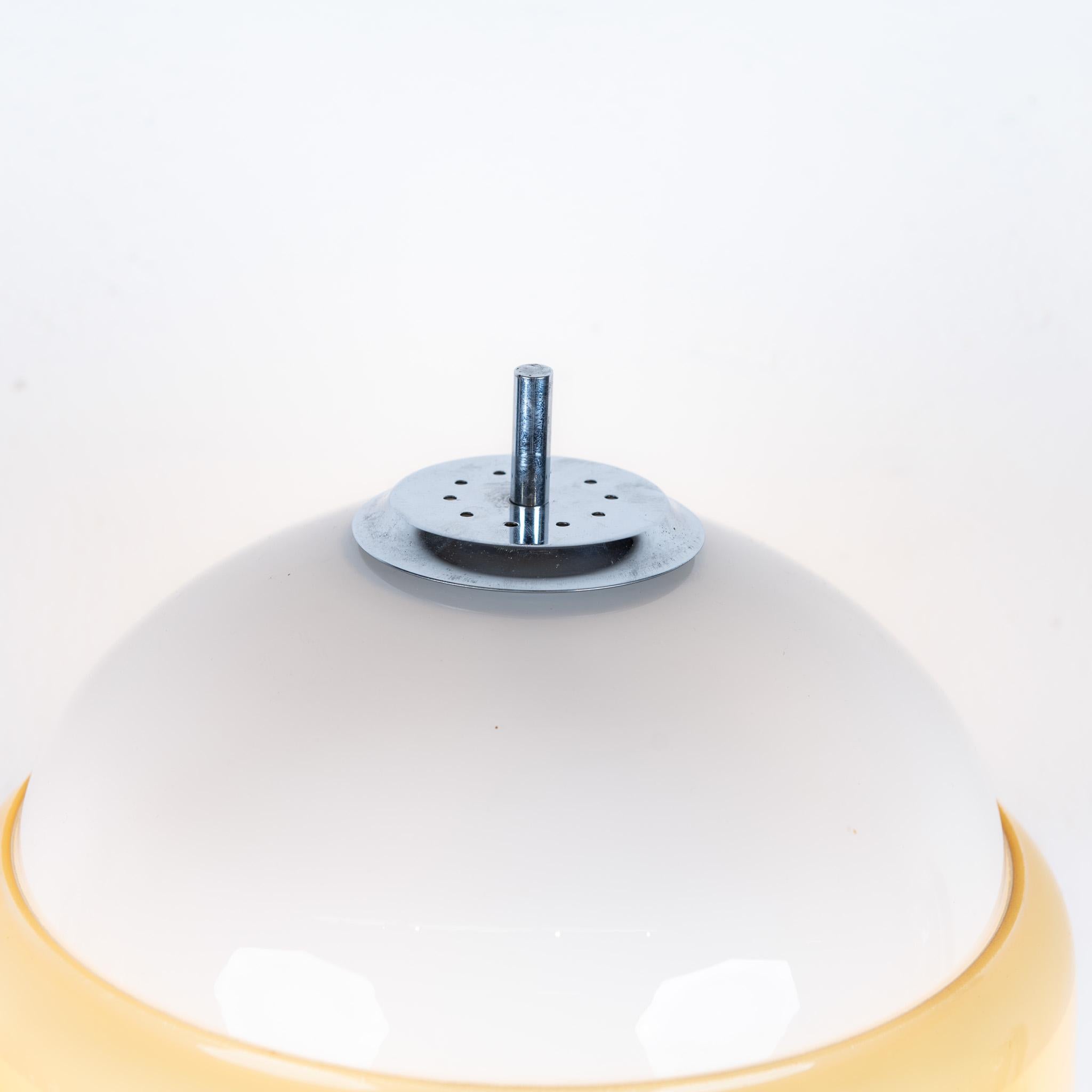 Lampe de Bureau Champignon en Verre Opalin et Socle en Marbre, 1960 (Moderne der Mitte des Jahrhunderts) im Angebot
