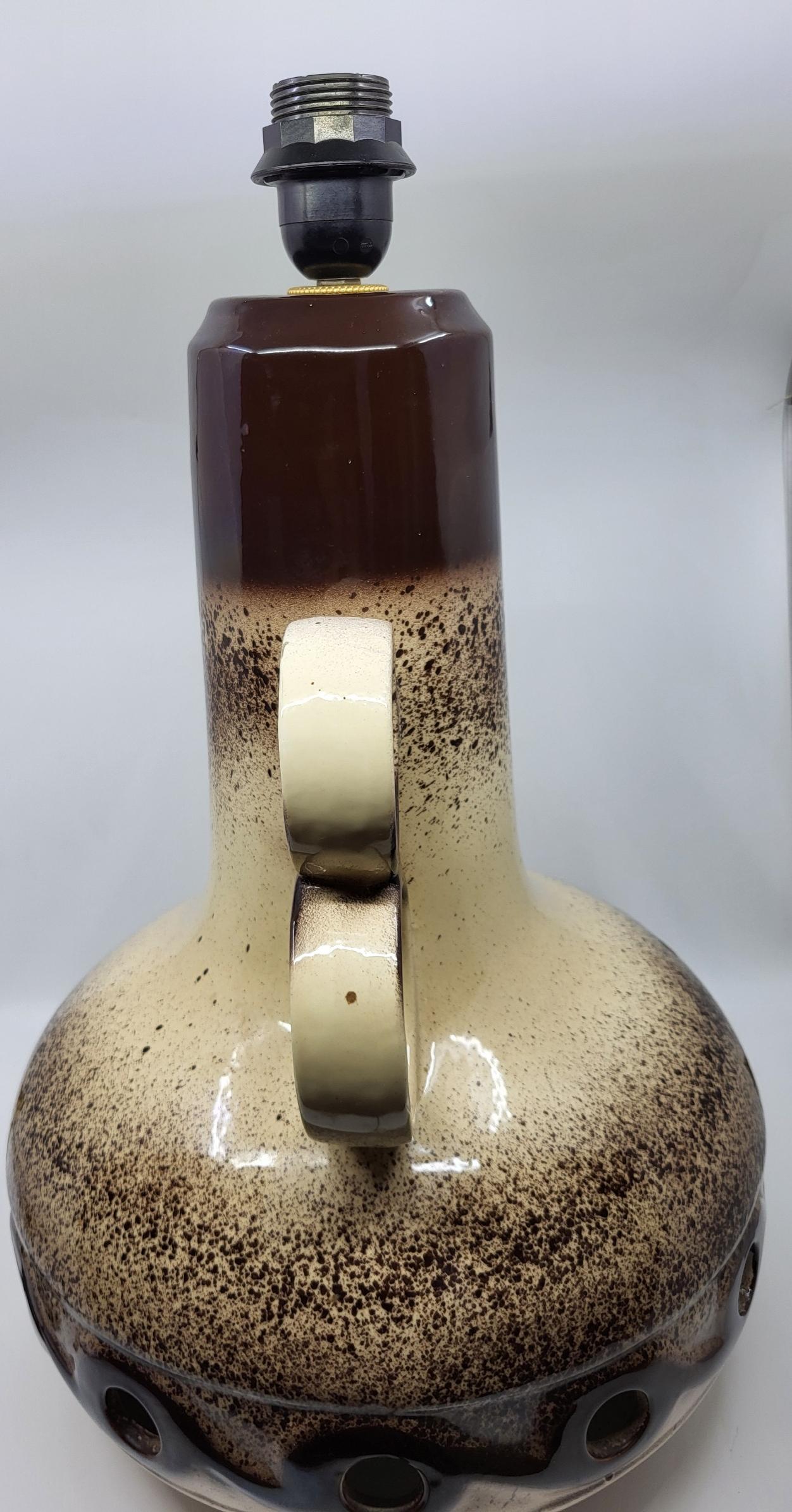 Lampe de sol  West Germany en céramique Beige et Marron Vintage Germany 1960 For Sale 9