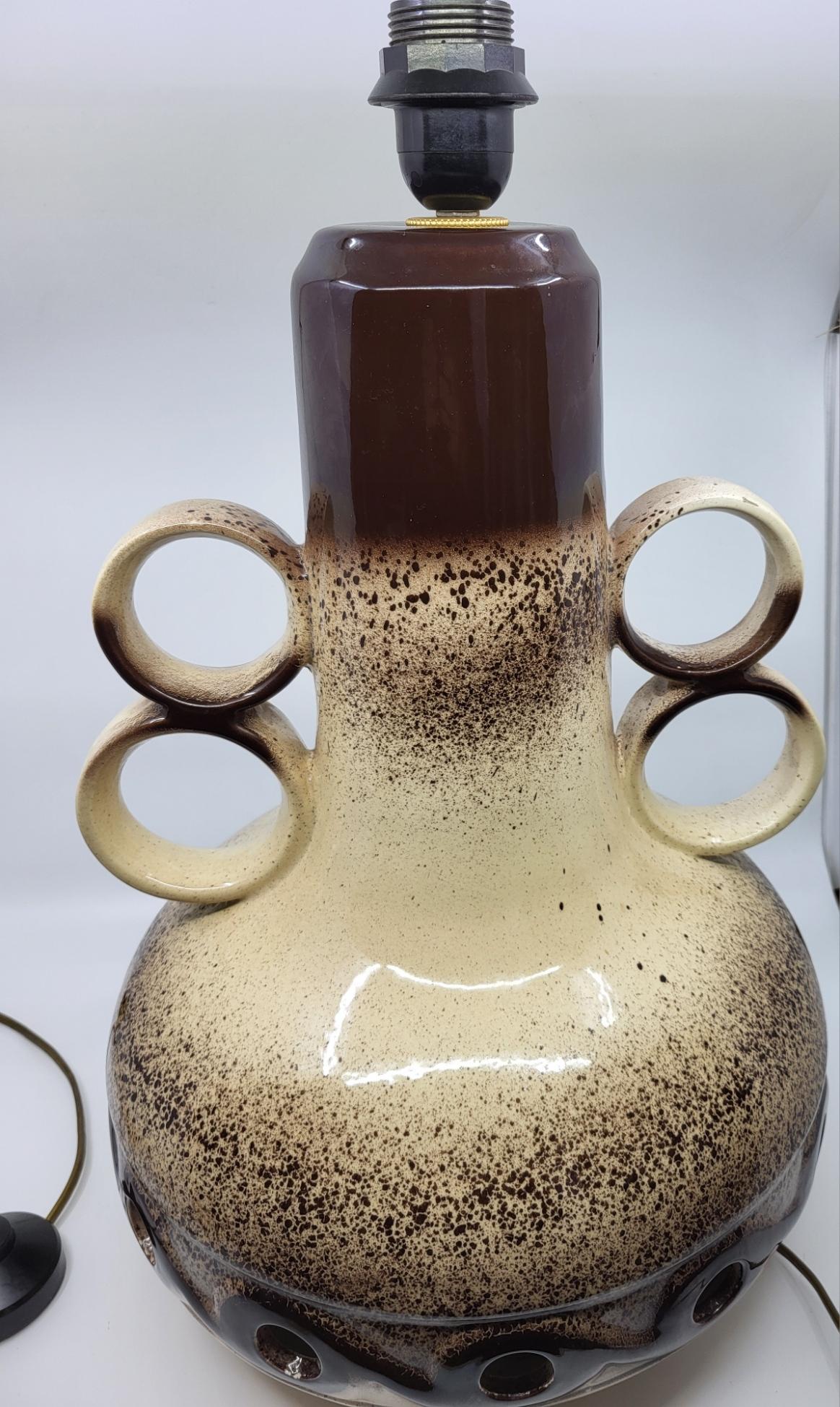 Lampe de sol  West Germany en céramique Beige et Marron Vintage Germany 1960 For Sale 11