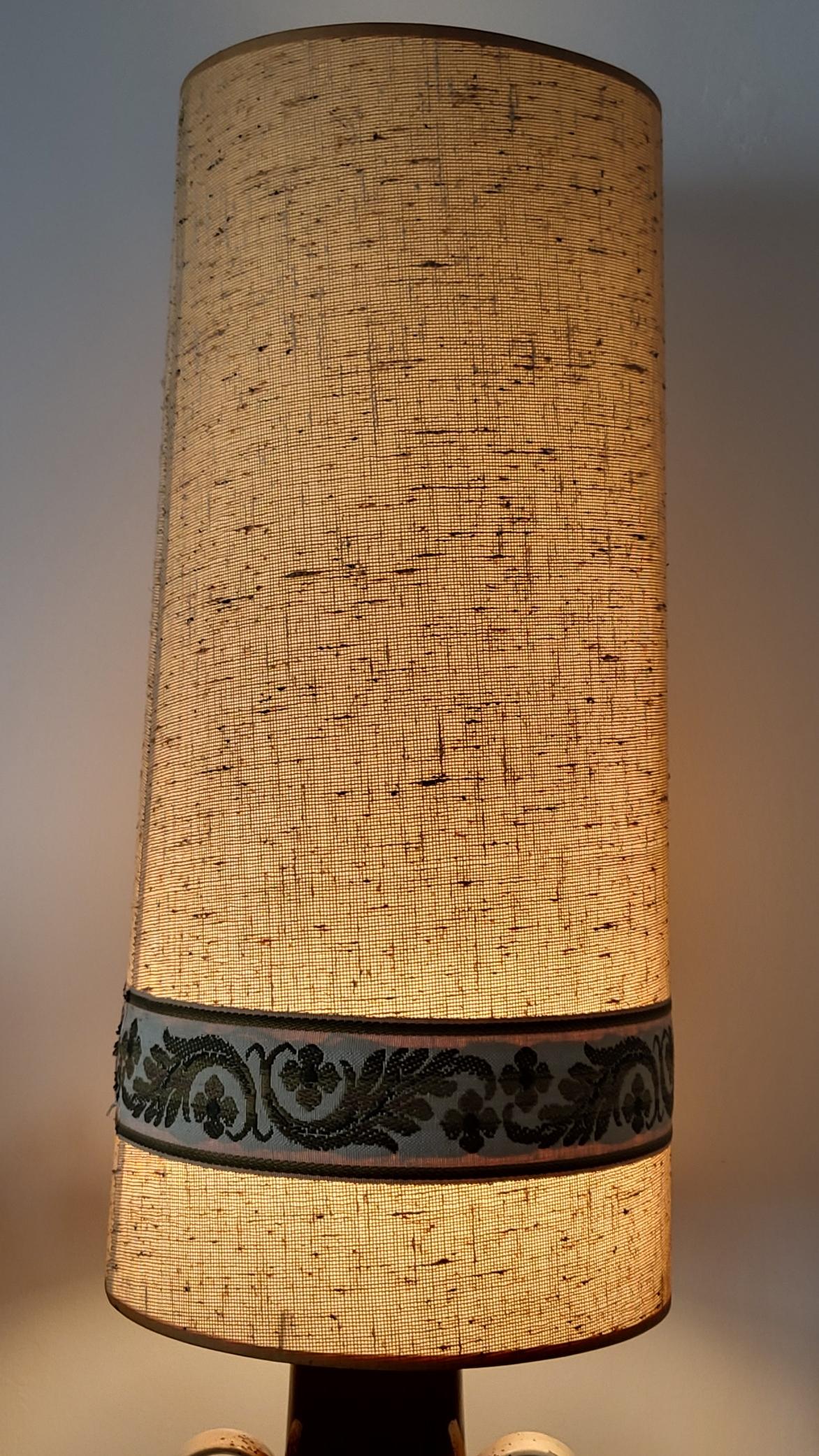 Mid-Century Modern Lampe de sol  West Germany en céramique Beige et Marron Vintage Germany 1960 For Sale