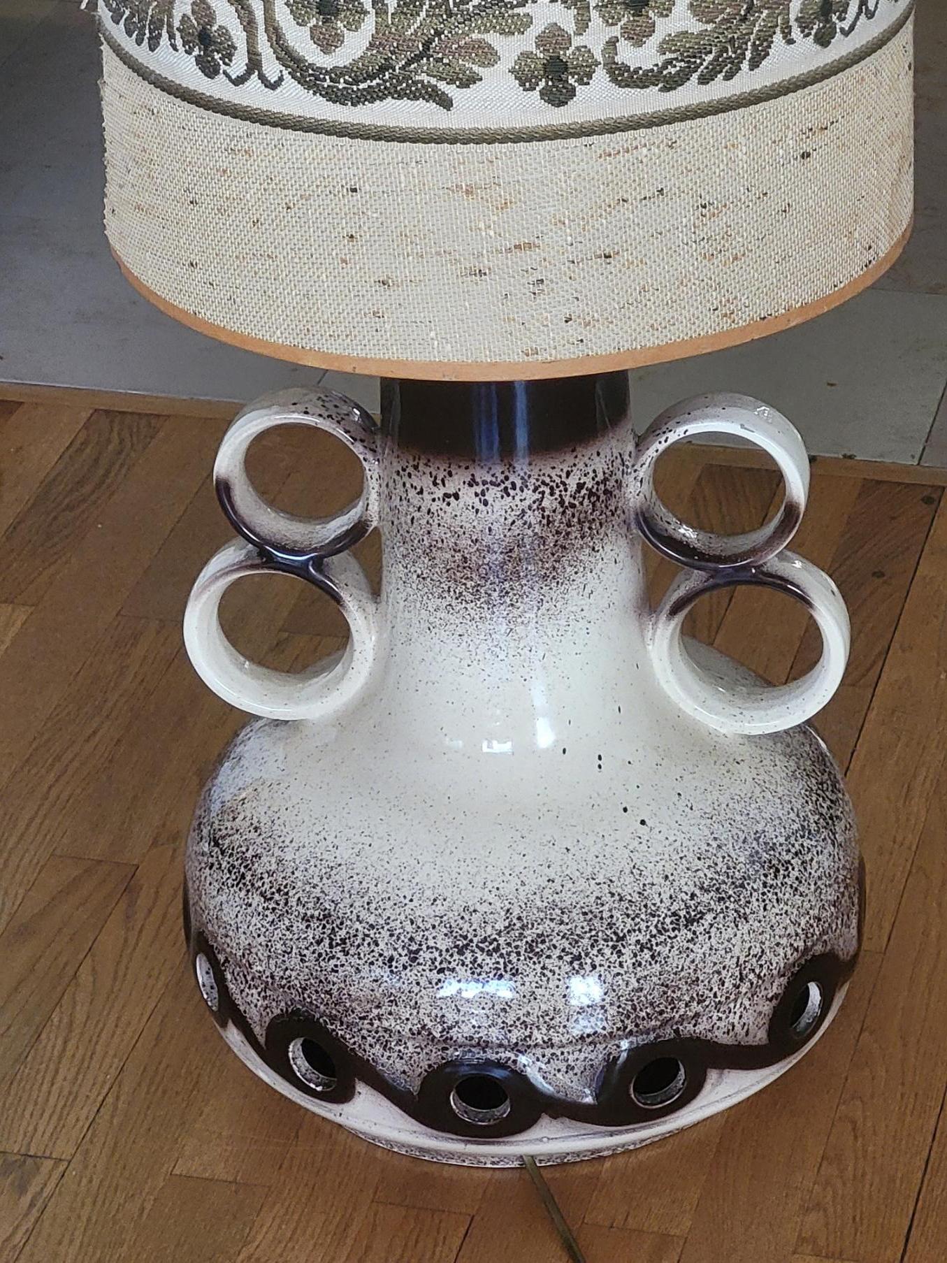 Ceramic Lampe de sol  West Germany en céramique Beige et Marron Vintage Germany 1960 For Sale