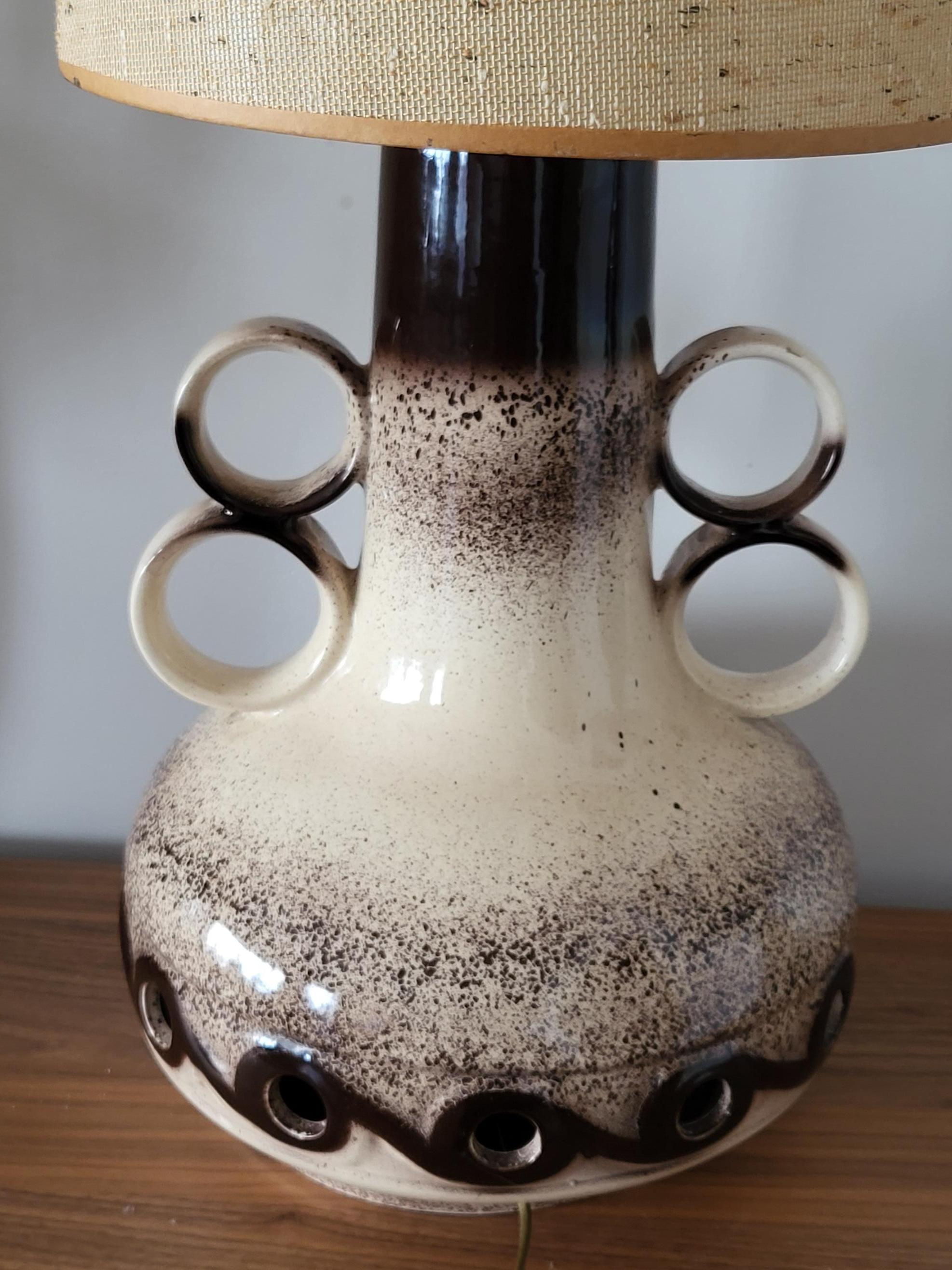 Lampe de sol  West Germany en céramique Beige et Marron Vintage Germany 1960 For Sale 2