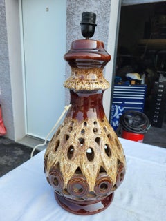 Lampe de sol West Germany en céramique double éclairage Allemagne circa 1970