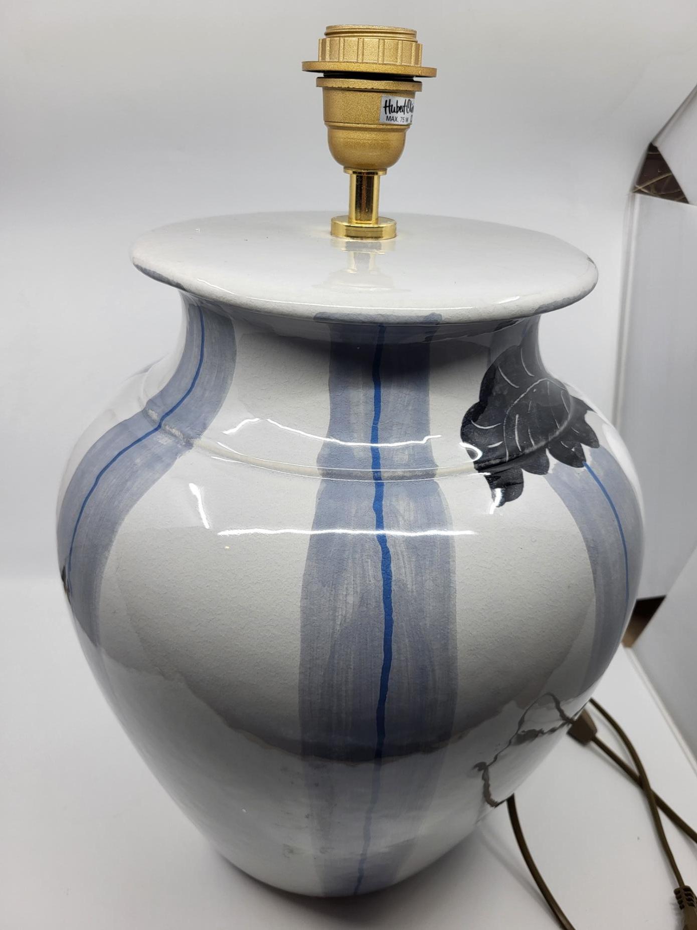 Ceramic Lampe de table Hubert Olivier en céramique décor Art déco France 1980 For Sale