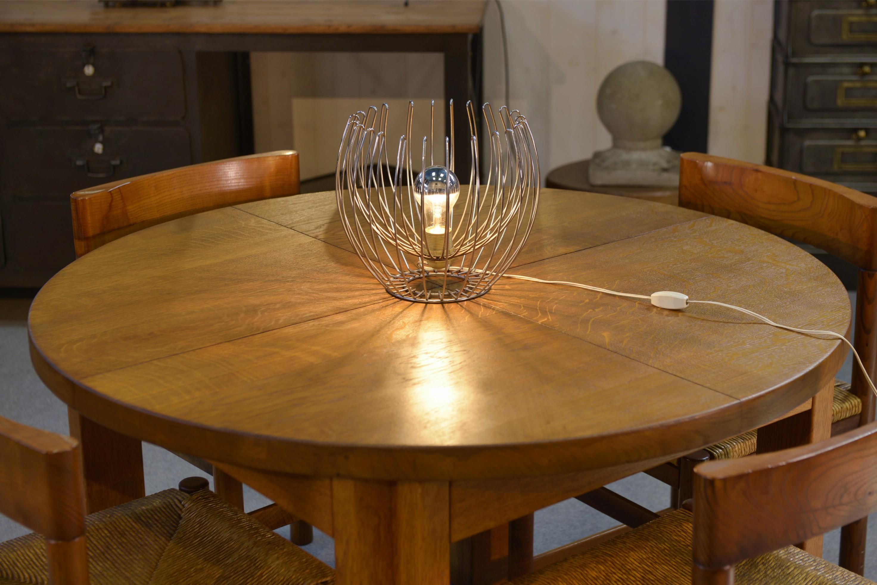 Lampe design en métal chromé 1970's Bon état - En vente à TOURCOING, FR