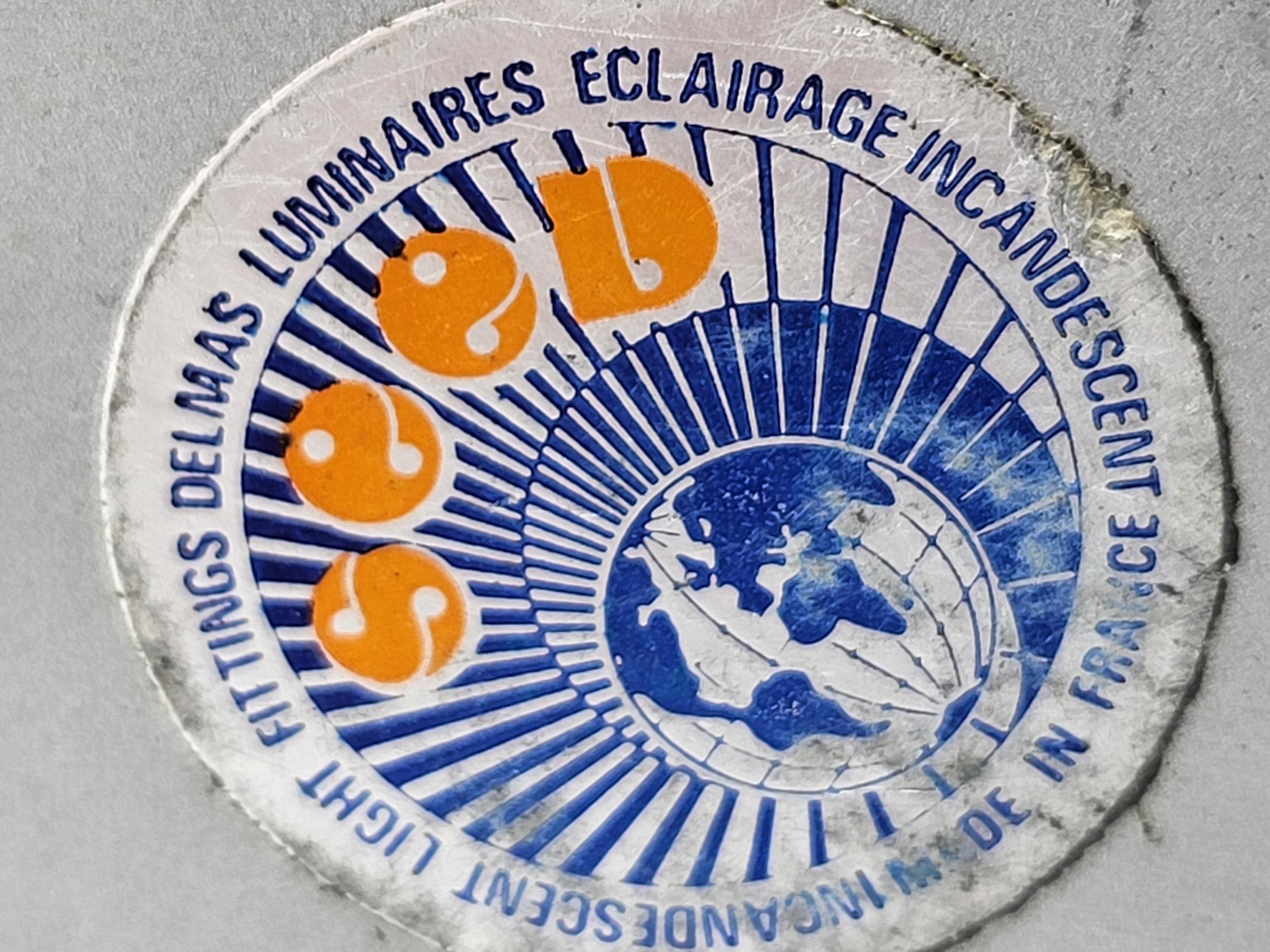 Lampe Diderot Delmas globe orange, socle chromé Francaise 1970 Space Age Vintage For Sale 10