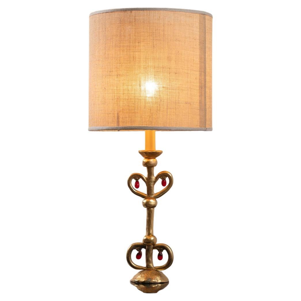 Lampe dorée maison Louis Gau par constance D. A. en vente