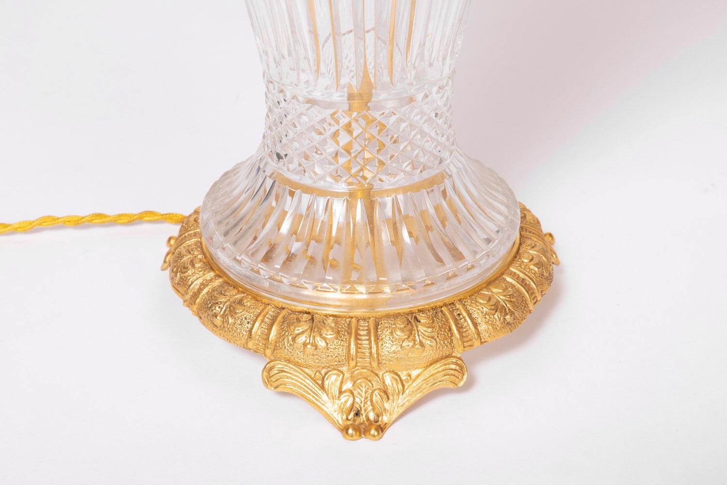 Lamp in Crystal and Gilt Bronze, 1950 For Sale 2