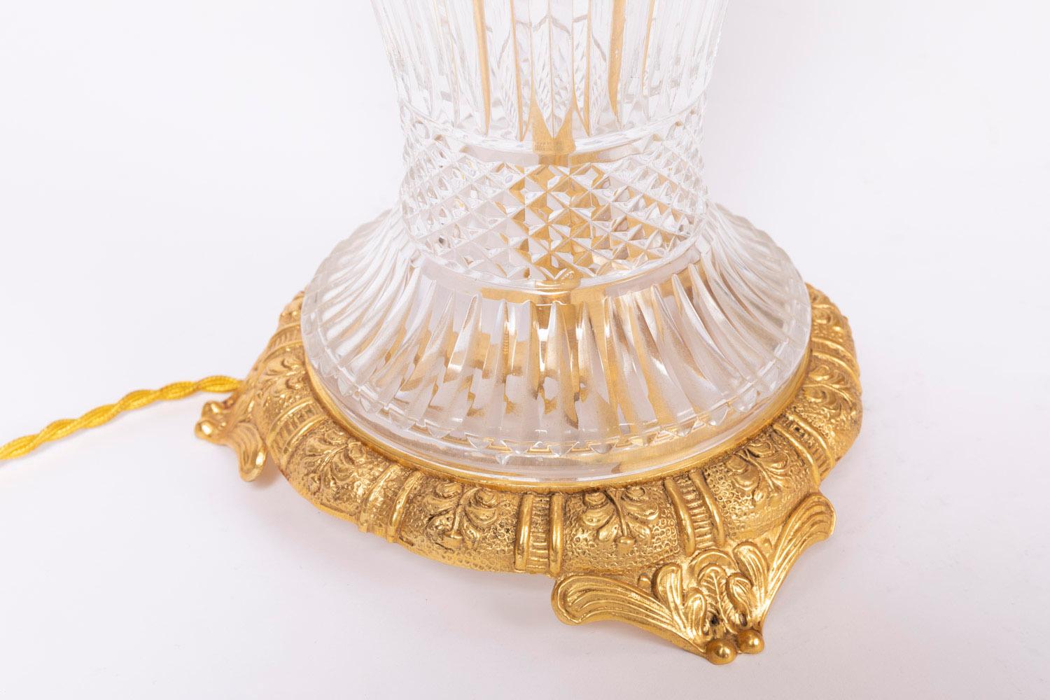 Lampe en cristal et bronze doré:: 1950 en vente 2