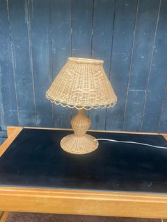 Lampada in rattan e bambù, 1950-1960 CIRCA