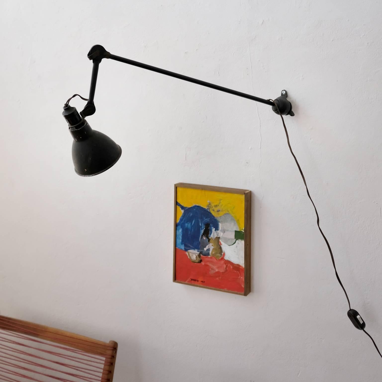 French Lampe Gras Architectural Wall Lamp, 1930s