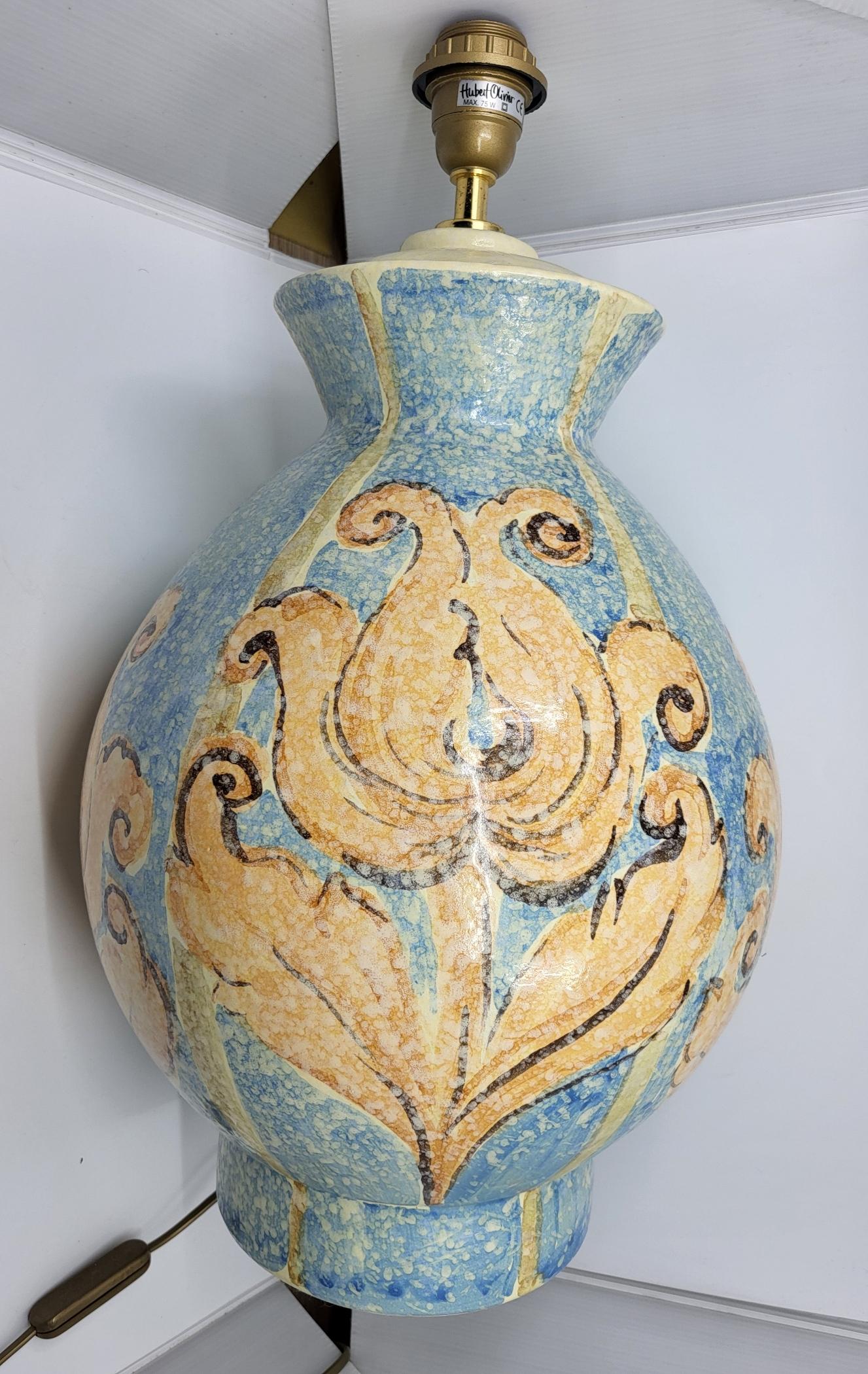 Lampe Hubert Olivier aus Kunststoff  Blau und Jaune  Frankreich um 1980 im Angebot 5