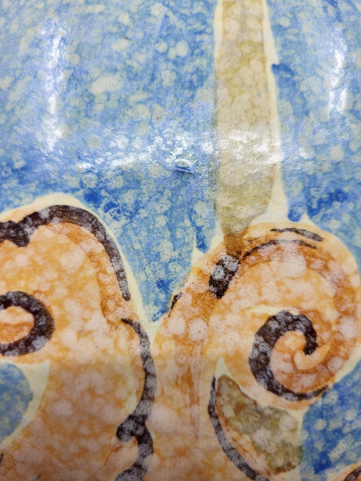 Lampe Hubert Olivier aus Kunststoff  Blau und Jaune  Frankreich um 1980 (20. Jahrhundert) im Angebot