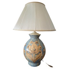 Lampe Hubert Olivier en céramique  Bleue et Jaune  France circa 1980 Lampe Hubert Olivier en céramique  Bleue et Jaune  France circa 1980