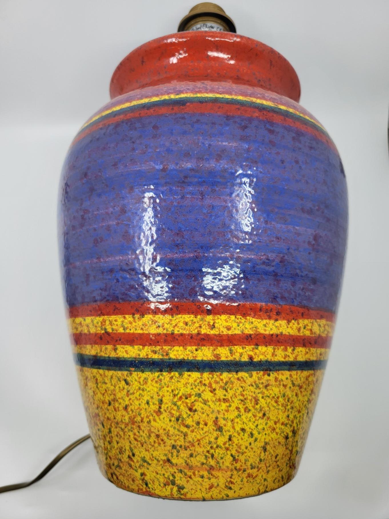 Lámpara Hubert Olivier en céramique multicolore Costa Azul Francia 1980 en venta 2