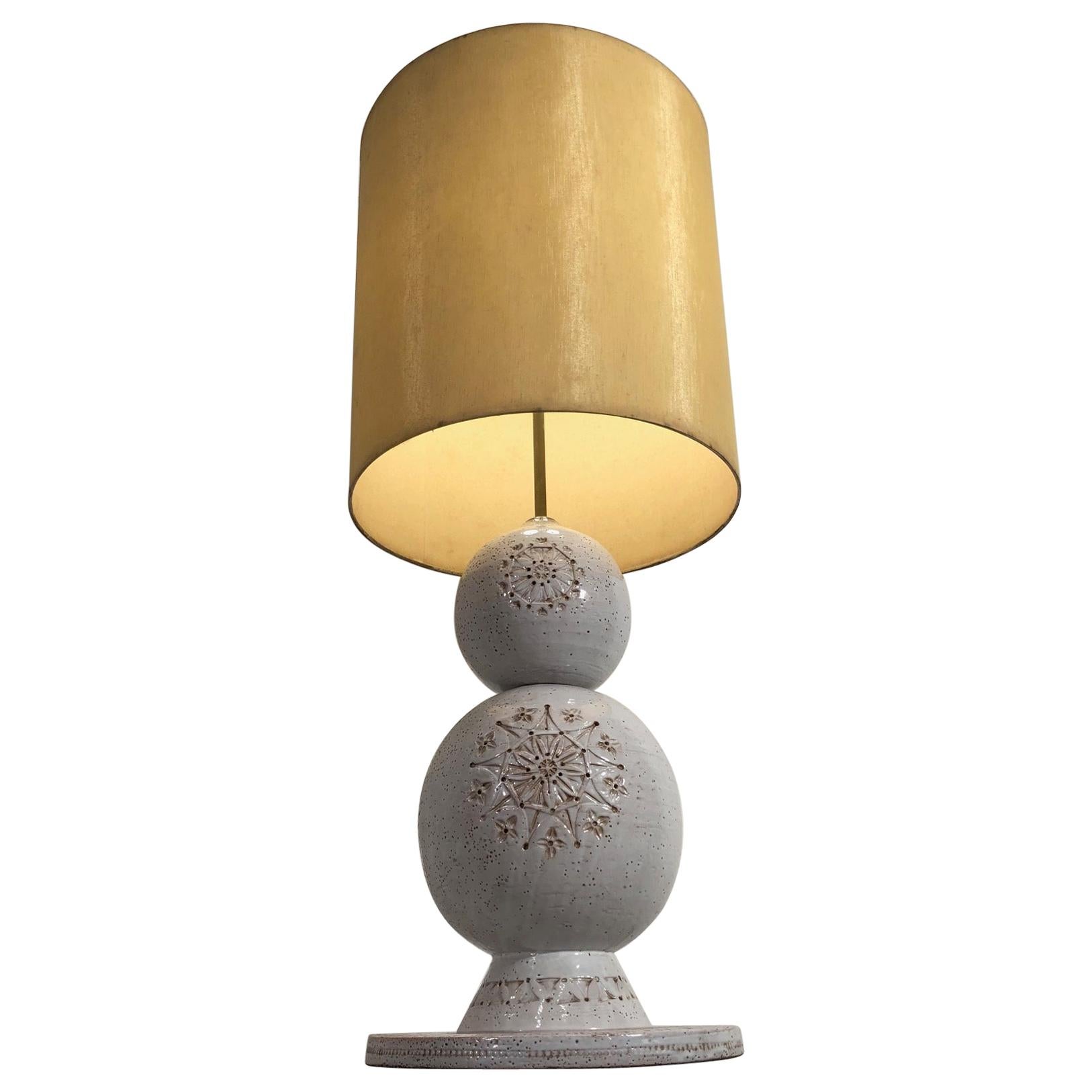 Lampe in White Ceramic circa 1960 Attributed to G. Pelletier at 1stDibs