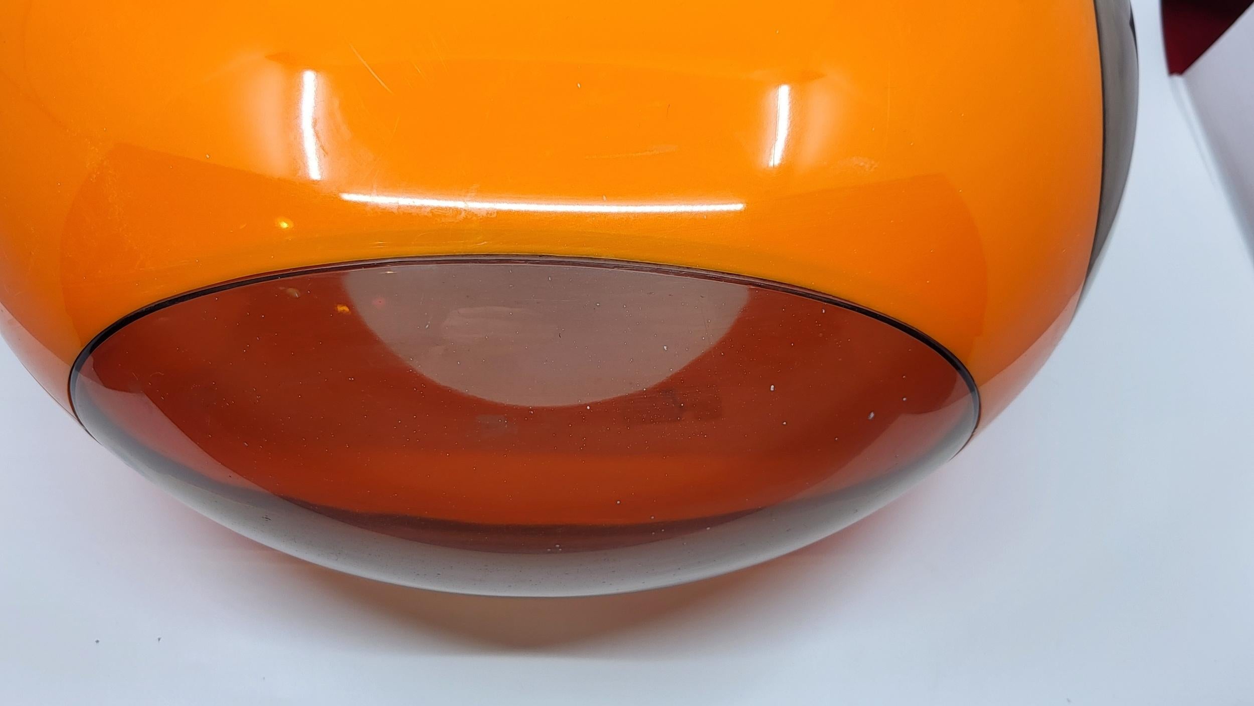 German Lampe, Lustre à suspension de Luigi Colani plexiglass orange UFO Space Age, 1970 For Sale