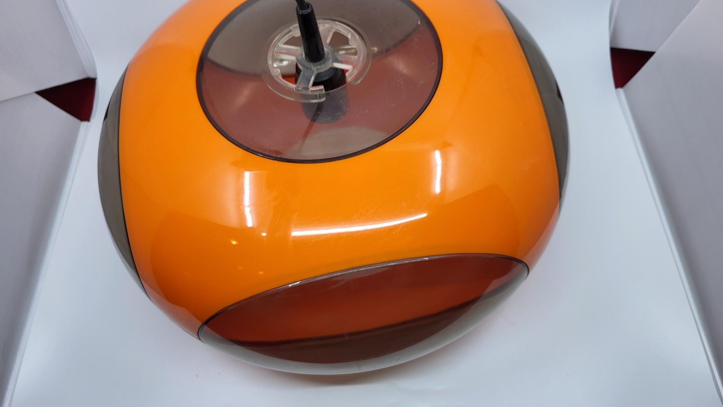 Lampe, Lustre à suspension de Luigi Colani plexiglas orange UFO Space Age, 1970 im Angebot 2