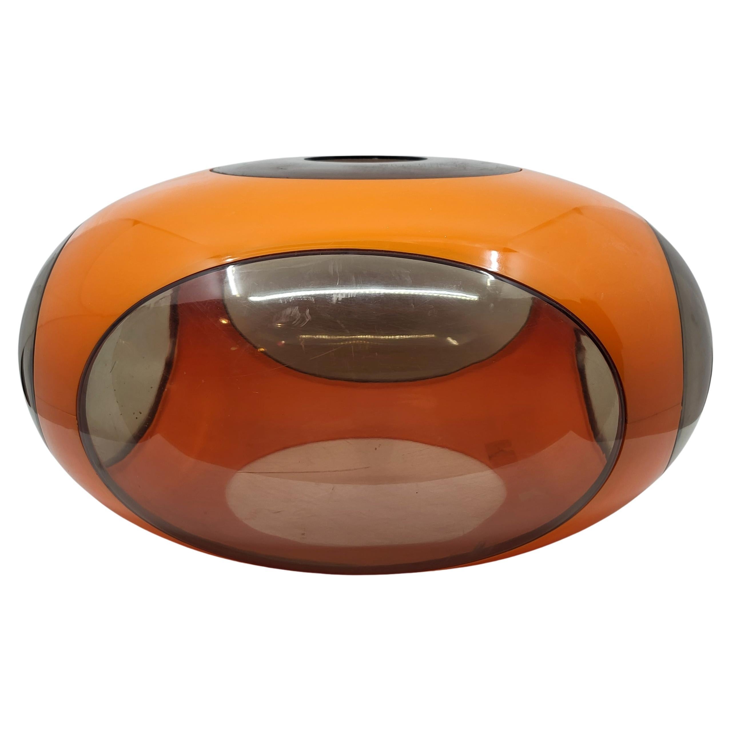 Lampe, Lustre à suspension de Luigi Colani plexiglass orange UFO Space Age, 1970 For Sale