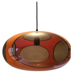 Lampe, Lustre à suspension de Luigi Colani plexiglass orange UFO Space Age, 1970
