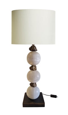 Lampe Rochers by Cinabre Gallery, Bronze and hand carved & polished Selenite
