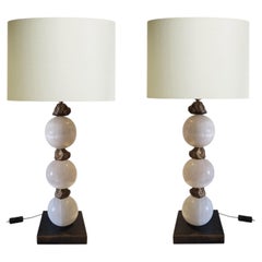 Lampe Rochers by Cinabre Gallery, Bronze and hand carved & polished Selenite