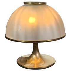 Golden round lamp with glass dome from Enrico Neri