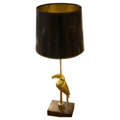 Lampe toucan en bronze 1970 Duval Brasseur