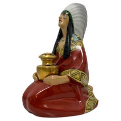 Lampe Veilleuse Brule parfum indien aus Porzellan, polychrom, Frankreich 1930