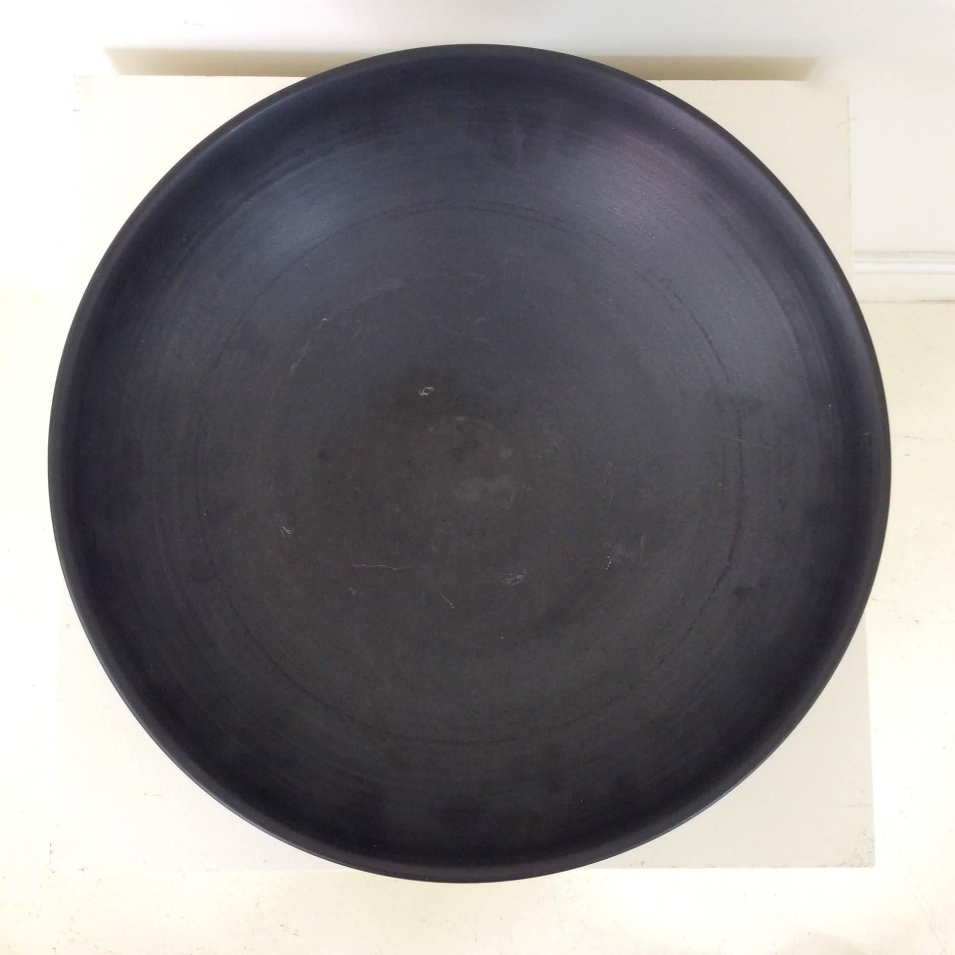  Lampecco Black Ceramic Bowl, circa 1960, Belgium 1